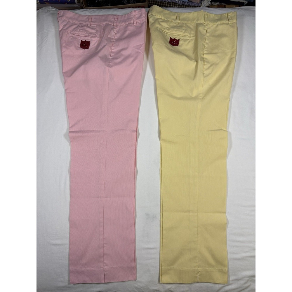 Lot of 2 Iliac Golf Pants Mens 32x32 Pink & Yellow Rich In Tradition Luxury